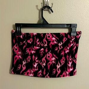 Flame Print Tube Top